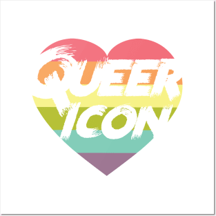 Queer Icon Rainbow Heart Posters and Art